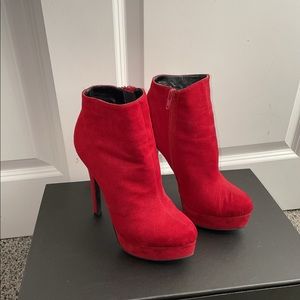 Red Suede Booties